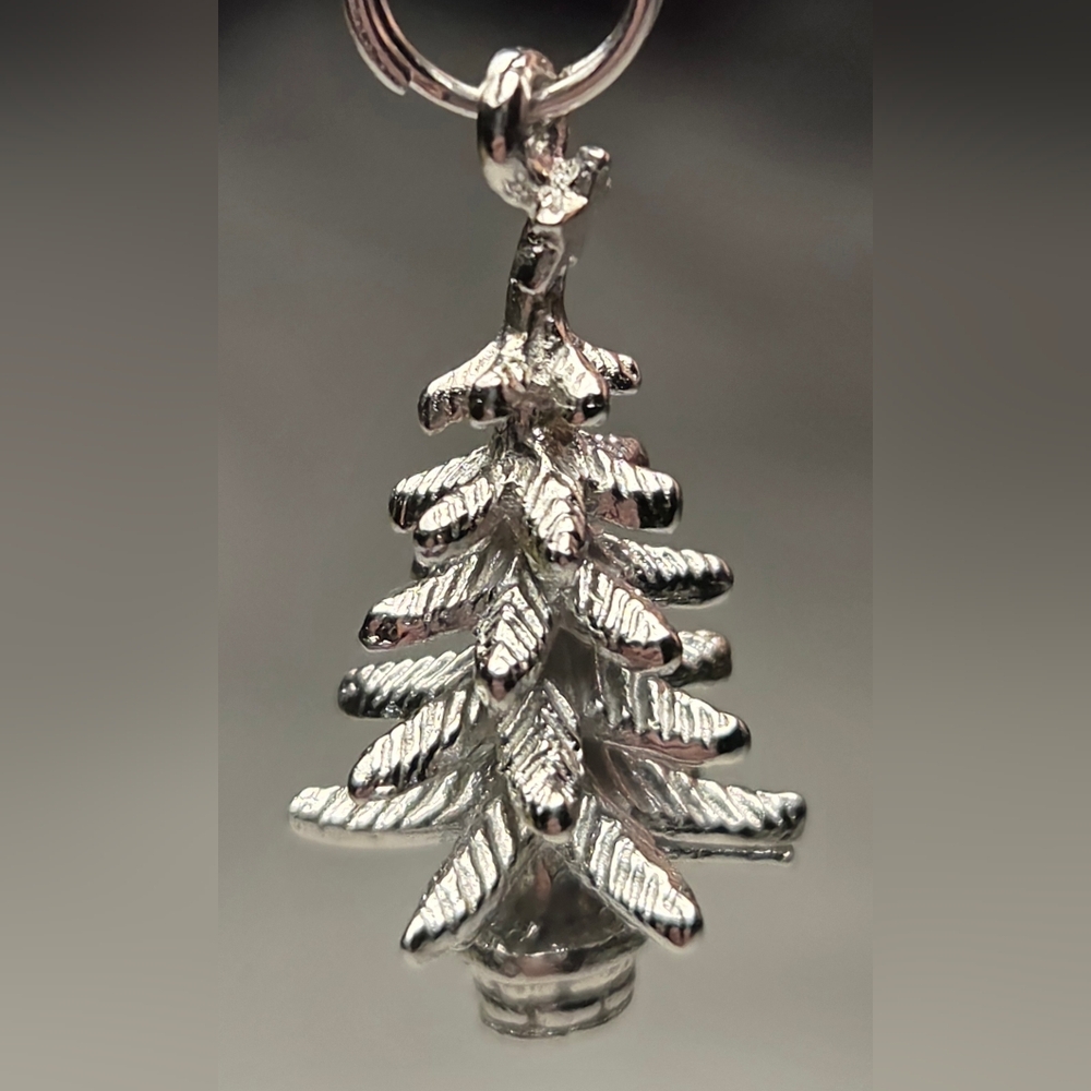 Vintage Sterling Silver Christmas Tree Charm Pendant